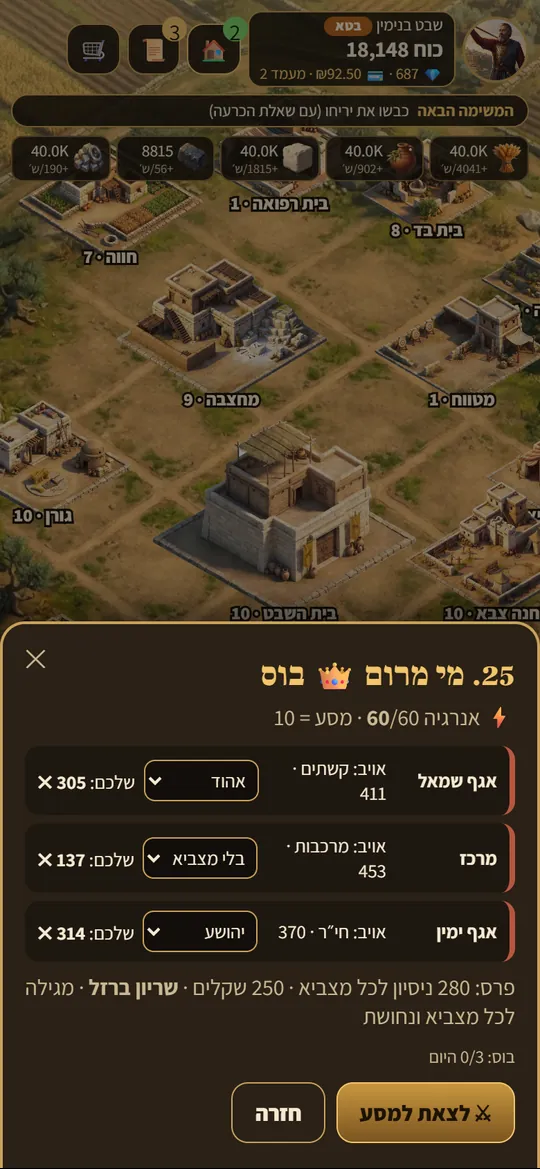 מסעות יהושע: מצביא בכל טור מול מערך כנעני